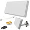 Sat Flachantenne Single H30D1+ HD Sat Anlage mit Fensterhalterung und Anschluss Set (1 Fensterdurchführung + 4 F-Stecker + 2 Wetterschutztüllen + 1x Montageanleitung) netshop 25 Set
