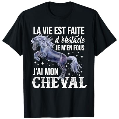 Tee Shirt Cheval Fille Personnalisé Idée Cadeau Équitation T-Shirt