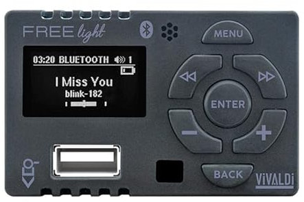 Vivaldi Giove FREELIGHT - Amplificatore compatto per 503 con lettore USB e BLUETOOTH integrati (Nero)