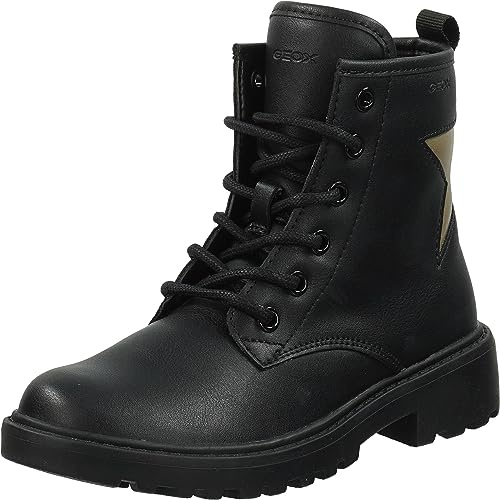 Geox Fille J Casey Girl G Bottine, Black Platinum, 28 EU