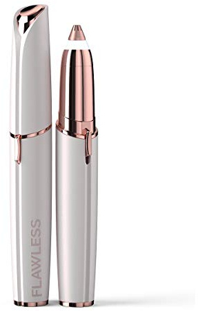 Finishing Touch Flawless Brows Eyebrow Hair Remover Electric Razor for Women with LED Light for Instant and Painless Hair Removal (White)