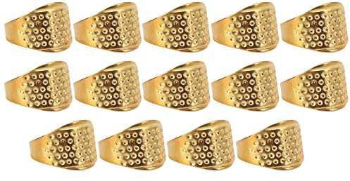Rund Ringfingerborg Kopparsömnad Fingerborgsringar Sytillbehör För Stickning Quiltning Gör-det-själv-hantverksverktyg Allmänt För Hembruk Guld