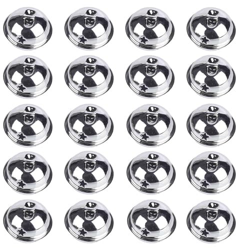20 silberfarbene Weihnachtsglocken, runde Metallglocken, 40 mm, leuchtende Farben, Glöckchen zum Basteln, für Haustiere, Weihnachten, Windspiele, Schmuck, Ornamente, Urlaub, Zuhause, Party-Dekoration