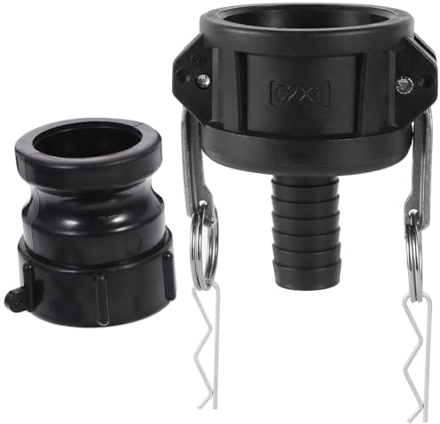 MiJunHD IBC Tank Adapter S60*6 60mm Coarse Thread Cam Lock Coupling & 1inch/25mm Hose Barb Tail Connector for Storage Tanks,IBC Barrel Quick Connect Joint (2Piece/Set)