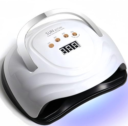 DMJWAN Lampe UV Pour Ongles en Gel, Lampe UV Professionnelle Pour Ongles 380W avec 81 LED, Capteur Automatique, 4 Minuteries