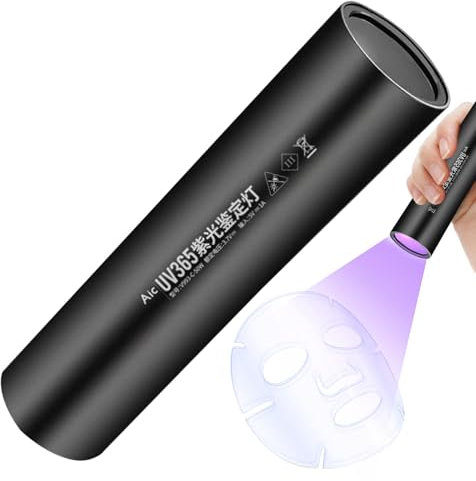 szaluyk Blacklíght Lampe de poche portable – Lampe de poche UV 365 nm | Testeur LED fluorescent rechargeable | Stylo testeur de faux billets multifonction | Détecteur de lumière UV pour légumes,