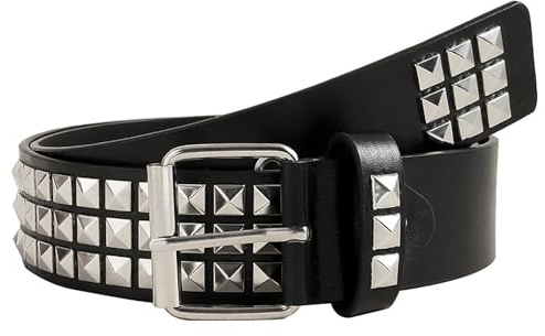 Funngy Ceinture Punk Rivet,Ceinture Punk Gothique Cloutée en Cuir PU avec Chaînes Métalliques Œillets Rivets Décoratifs Unisexe pour Jeans et Robes Style Gothique Noir
