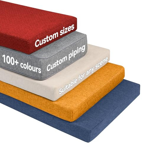Parkaura Custom Bench Cushions,Personalized Size Bench Pad with Non-Slip Bottom,Indoor/Outdoor Furniture Cushion for Garden Patio Bench,Bay Window