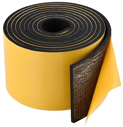 Zayejod 100mm x 10mm Foam Tape Self Adhesive Neoprene Weather Strip，3M | Density EVA Foam Rubber Tape,Rubber Gasket Seal,Anti-Vibration,Anti-Collision, Shockproof Insulation for Window Door Car