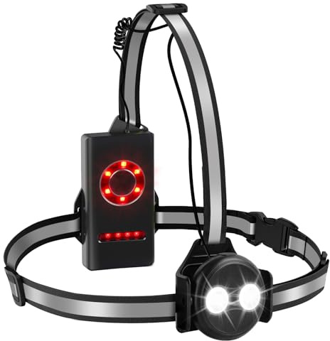 Luce Running, Luce Corsa Ricaricabile USB, Regolabile a 90° Corsa Notturna | con 4 Modelli,Strisce Riflettenti Professionale Lampada per Jogging, Sport all'aria aperta