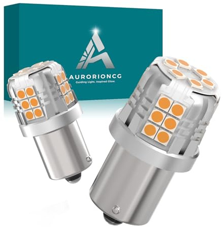 AURORIONCG 2pcs Lampadine LED P21W Amaranto Giallo 1156 BA15S Luci Indicatori di Direzione LED Luci Indicatori 800LM DC 12V【Non Canbus】