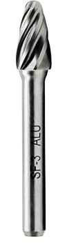 LU&MN Professional Aluminum Cutting Burr, 1/4 Inch Shank, 3/8 Inch Head Dia, 6 Flutes Ball Nosed Tree Shape SF-3, for Aluminum and Other Non-Ferrous Metals, 1Piece