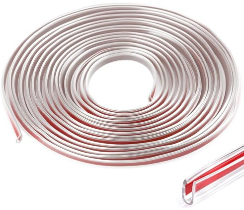 ZenithCove 5M Protection Portiere Voiture Forme de U, Protege Porte Voiture | Garniture de Bord de Portière en Caoutchouc Anti-Collision sans Colle pour la Plupart des Voitures Camions (Transparent)