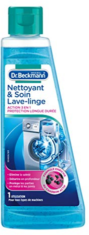 Dr. Beckmann - Soin & Nettoyant Lave-Linge Action 3 en 1 - Nettoyant Machine à Laver Au Charbon Actif - Protège & Nettoie En Profondeur L'Intérieur de Votre Machine - 250ml - Lot de 2