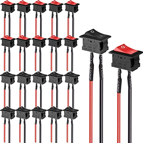 RUNCCI-YUN 20Pcs Mini Interrupteur à bascule, Mini Bateau commutateur, interrupteur à bascule filaire à démarrage/démarrage 6A / 250V 10A / 125V pour voiture, bateau, appareils ménagers