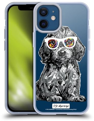 Head Case Designs Officially Licensed P.D. Moreno Dachshund Black And White Dogs Gel Case [Military Grade Protection] Compatible with Apple iPhone 12 Mini and Compatible with MagSafe