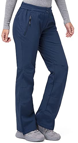 33,000ft Pantalon de ski pour femme - Imperméable - Coupe-vent - Doublure chaude - Respirant - Séchage rapide, bleu, 38