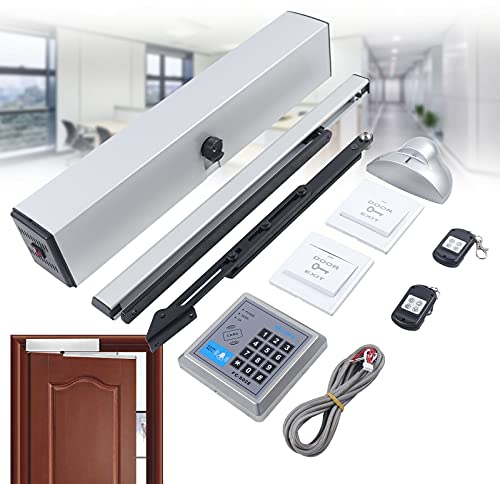 Elektrischer Türöffner, Automatischer Schwingtüröffner 100V-240V mit Fernbedienung und Druckknopf Mechanischer Torautomation für Flügeltore