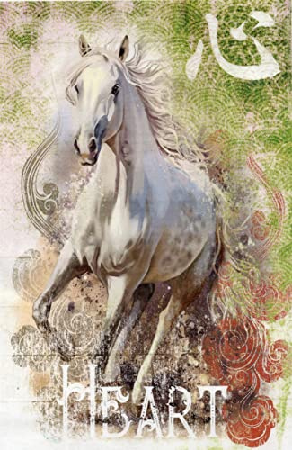 Zita´s Creative Rispapper A4 – vit häst. Motivhalmsilke, halmsidenpapper, decoupage papper