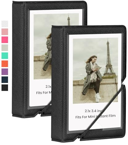 Lifting Lot de 2 mini albums photos avec 28 pochettes de 5 x 7,6 cm pour appareil photo instantané Fujifilm Instax Mini 7s 8 9 11 25 26 40 50s 90 Evo Z2300 Evo Z2300, appareil photo instantané,