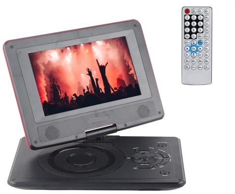 Tragbarer 8,5 Zoll DVD Player für das Auto, DVD Player mit Mehreren Discs und Schwenkbarem HD Bildschirm, Unterstützt USB/SD Karte/Analog TV (EU-Stecker)