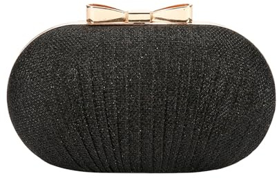 Pochette Dam Glitter Kvällsväska med Avtagbar Kedja Ceremoni Kopplingar Mode Elegant Kuvertväska Axelväskor för Findans, Fest, Bröllop, Svart