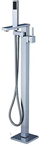 GLJTUO Duschset Badewannenarmatur Bodenmontierter Badewannenwaschbeckenhahn Einzelgriff Mit Handbrause Badewannenarmatur Freistehendes Freistehendes Badewannenfuß-Duschset,Chrom,Chrome