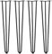HOMCOM Tischbeine, 4er-Set Tischfüße, Möbelfüße aus Stahl Tischgestell mit Gabel-Design für Couchtisch, Esstisch, Schwarz, 12 x 12 x 72 cm