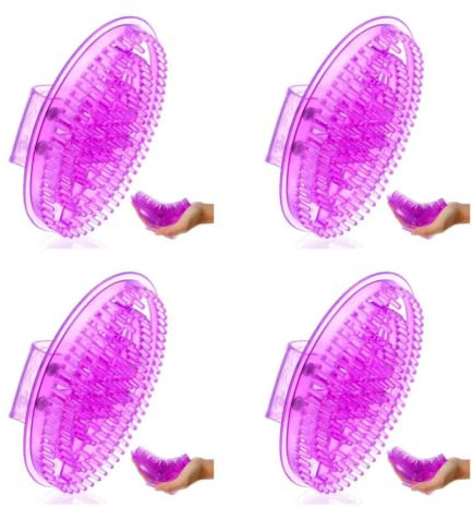 NIYANGLE 4pcs Handheld Silicone Body Massage Brush for Full-Body Relaxation Lightweight and Portable Massage Tool for Home Office and Travel Use Neck Back Legs More