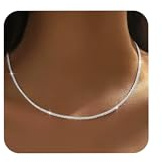 Meteorstarry Halskette Damen Silber 925,Gilizter Silberkette Sterling Silber Ohne Anhänger, Personalisiert Verstellbare Silberne Halskette Modeschmuck Geschenke Für Frauen Mädchen 60CM
