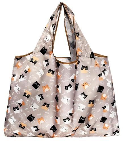 LinsLiliana - Borsa da viaggio pieghevole, grande, 50 x 66 cm, riutilizzabile, ad asciugatura rapida, resistente agli strappi, per shopping, viaggi, gite, morbida e leggera