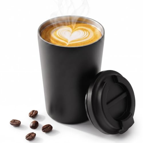 Smarthers Termo Cafe o Te - Taza Termo Cafe para Llevar, Vaso Termico con Mantenimiento de Frío y Calor 4-6 Hrs, Taza Termica de Acero Inoxidable Bpa Free, Vaso Cafe para Llevar, Vaso Termico Cafe
