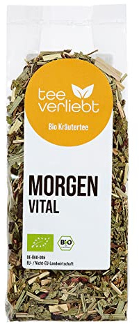 teeverliebt - Bio Kräutermischung Morgenvital 50g I loser Kräutertee für einen guten Start in den Tag I heiß & kalt ein Genuss I aus kontrolliert biologischem Anbau I 50 g