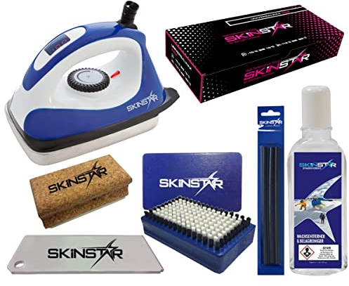 SkinStar Skiwax Set Skiwachs Digital Starter Set mit Belagsausbesserung 7- teilig