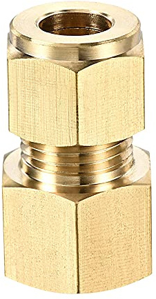 uxcell Compression Tube Fitting G3/8 Female Thread x 10mm Tube OD Straight Coupling Adapter Brass