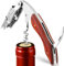 HOOMIL Cuchillo de Camarero Sacacorchos de Madera, Abridor de Botellas y Cortador de Papel de Aluminio, Sacacorchos de Vino de Acero Inoxidable Profesional para Sommeliers, Camareros y Cantineros