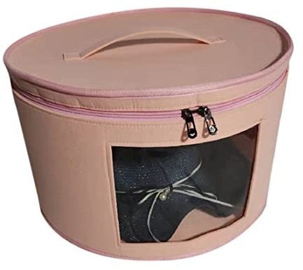 Doumneou Hutschachtel Organizer Runde Hutschachteln Faltbare Hut Aufbewahrungstasche mit Staubdichtem Deckel GroßE Hut Aufbewahrungsbox Hutschachteln C
