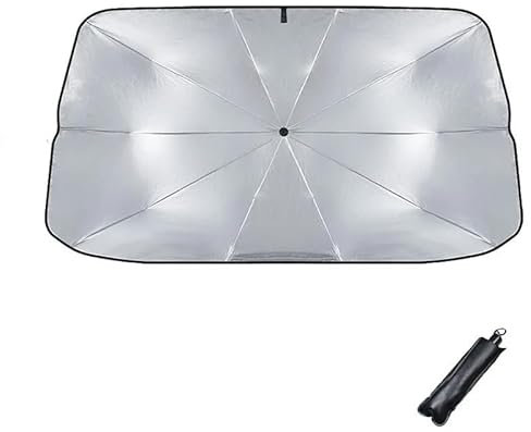 Parasol para Parabrisas Delantero de Coche, Accesorio Plegable portátil para Todos los Modelos de Tesla, fácil Almacenamiento, protección UV efectiva, Piezas de automóvil (126x66cm)