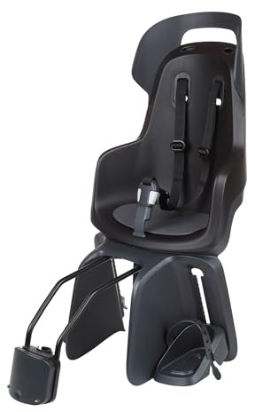 BOBIKE 8012400012 - Silla Bicicleta Trasera GO Maxi Anclaje en Cuadro – Segura, Elegante y Ajustable para niños de 9 Meses a 6 años, hasta 22 kg, Negro Urbano