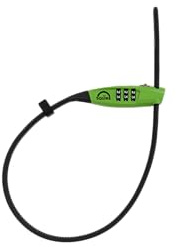 Squire Bike Locks STRAPLOK™ Combi 10 - Ultra-Lightweight Multi-Functional Zip-Tie Style Café Bike Lock with 10mm Stainless Steel Core, 450mm Length, 3-Wheel Recodable Combination - Green