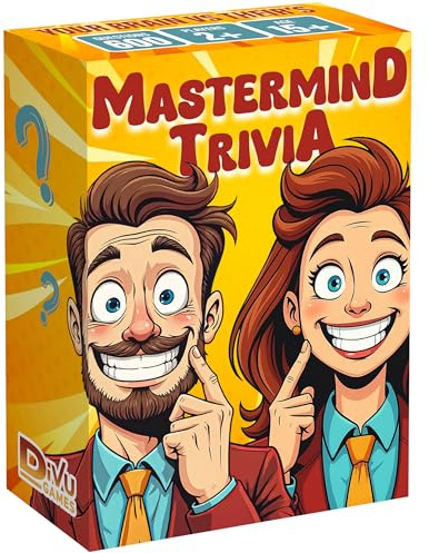Mastermind Trivia Fun Board Game | Trivia Card Game for Adults, Teens & Family | Funny Tabletop Quiz Game for Game Night, Parties & Travel | History, Science, Sports, Geography | Great Gift