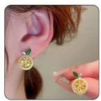 CharmBurst Boucles d'oreilles Citron pour Femmes avec Montures en Argent S925 pour l'été, Boucles d'oreilles Fruit Jaune ludiques avec Cristaux, Bijou Citron délicat, Doux Pendants d'oreilles