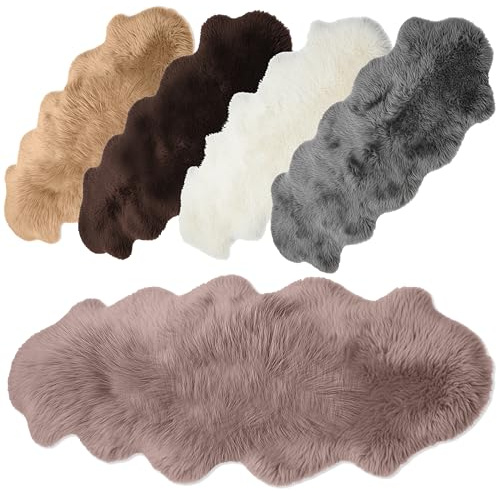 Andreas Dell Schaffell 190-200 cm (Taupe) – Echtes Lammfell Teppich, Naturfell Sheepskin, Weiches Schafspelz, Hochwertiger Fellteppich als Bettvorleger, Sofa- & Sitzfell, Premium Deko für Zuhause