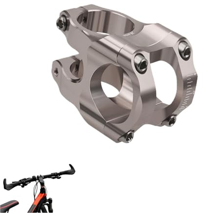 Nebulith Lightweight MTB Stem, 31.8mm Bike Stem 35mm Length Short Stem, Aluminum Alloy Handlebar for Mountain Bike Accessories & MTB Parts, Lightweight Perforated Design, Silver
