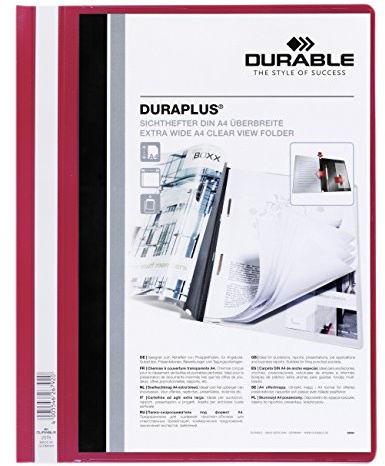 Durable 257903 Hunke & Jochheim Angebotshefter DURAPLUS®, strapazierfähige Folie, DIN A4, rot