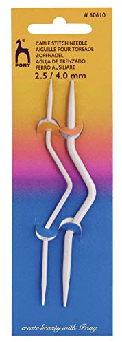 Pony Cable Stitch Needle Bent, Multi-Colour, 2.50mm and 4mm
