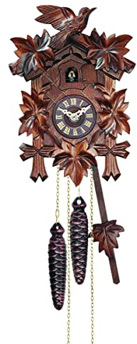 Engstler Orologio a cucù al quarzo 5-foglie, uccello EN 522 Q