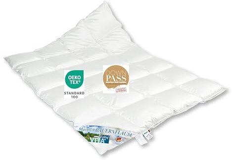 Germania Vitaschlaf® duntäcke MASUREN BAUERNFLAUM 100 % ateljé-lyxig premium extra varm batistfodral since1947–135 x 200