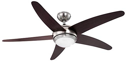 GLOBO Deckenventilator mit Beleuchtung und Fernbedienung Deckenlampe Ventilator 3 Stufen Vor Rücklauf Lüfter, 1x E14, DxH 132 x 37,2 cm