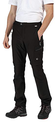 Regatta Highton Men's Zip-Off Active Stretch Walking Trousers Regular Length Black